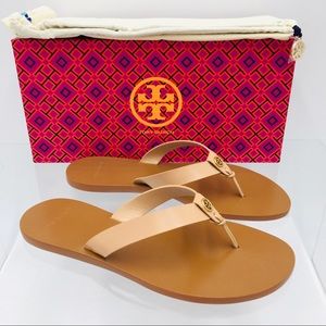 Tory Burch Manon Thong Sandals Natural Vachetta